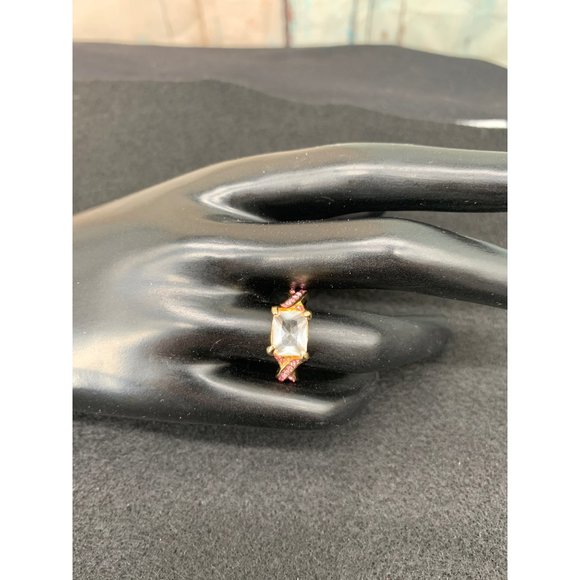 Ring PInk and Colorless Central Stone Size 6.75 - Picture 4 of 7